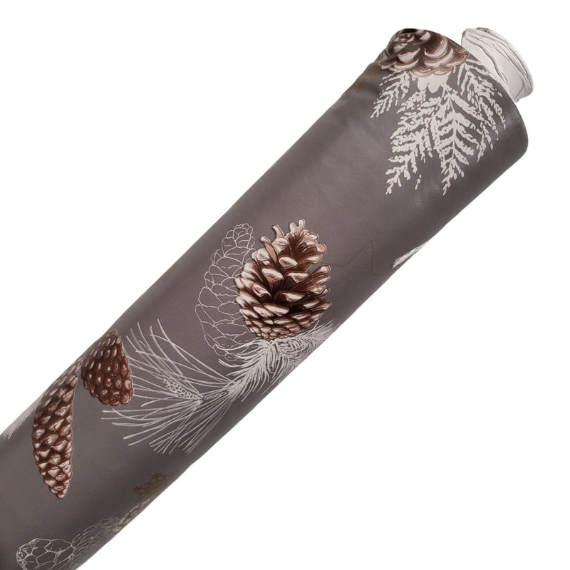 Christmas Pine Cones Brown Vinyl Tablecloth Roll 20 Metres x 140cm