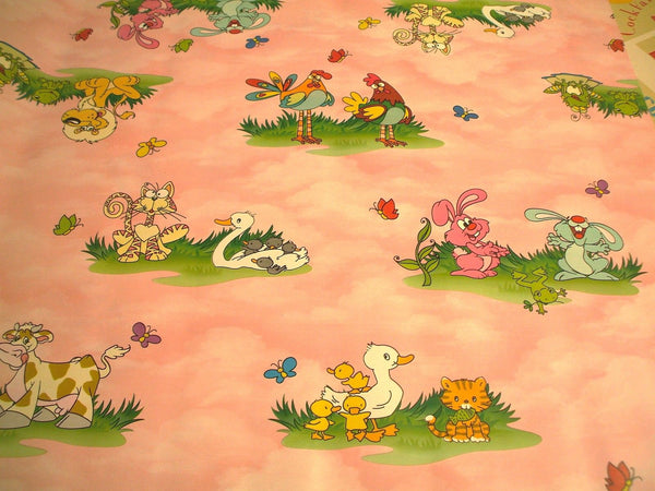 Pink Cartoon Animal Border vinyl tablecloth 240cm x 140cm-Warehouse Clearance