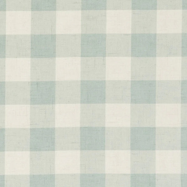 Polly Rustic Check Duckegg Oilcloth Tablecloth by Clarke and Clarke 230cm x 132cm - Warehouse Clearance