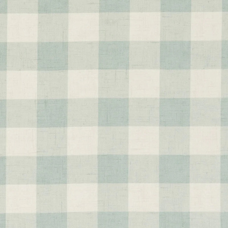 Polly Rustic Check Duckegg Oilcloth Tablecloth by Clarke and Clarke 230cm x 132cm - Warehouse Clearance