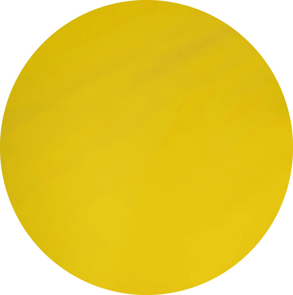 Plain Yellow vinyl tablecloth ROUND 138cm -Creased- Warehouse Clearance