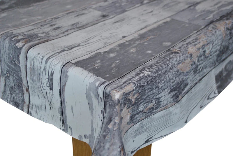 Grey Wood Old Rustic Plank  vinyl tablecloth 110cm x 140cm Warehouse Clearance