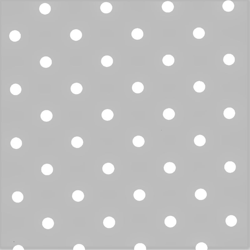 Silver Grey Polka Dotty Vinyl Tablecloth 20 Metres Full roll