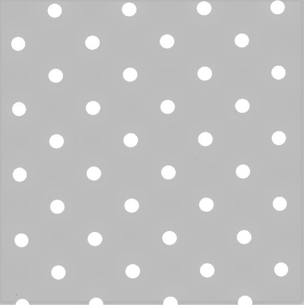 Silver Grey Dotty vinyl tablecloth ROUND 138cm -Warehouse Clearance