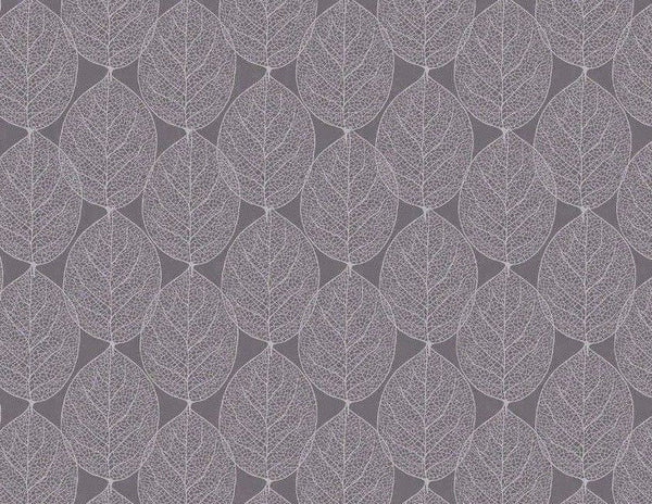 Grey Skeleton Leaf PVC Vinyl Wipe Clean Tablecloth 150cm x 140cm Warehouse Clearance