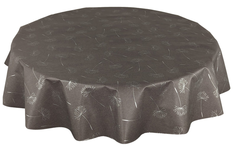 Megan Slate vinyl tablecloth ROUND 138cm -Warehouse Clearance