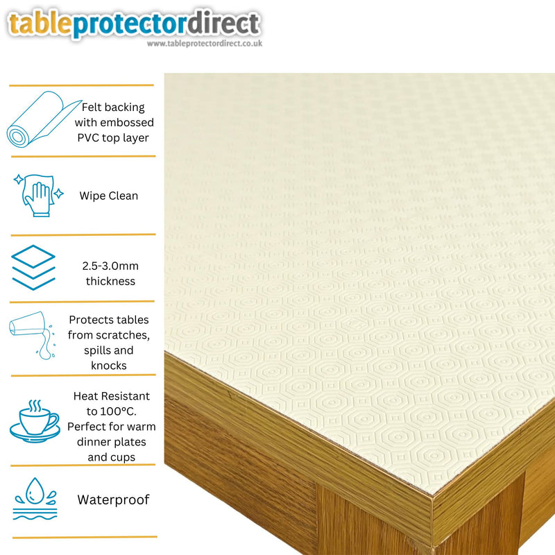 Round Table Protector 120cm Cream