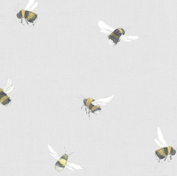 Busy Bees on Grey Oilcloth Tablecloth Voyage Maison 240cm x 132cm - Warehouse Clearance