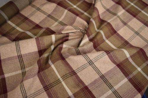 Balmoral Mulberry Wool Effect Tartan Fabric