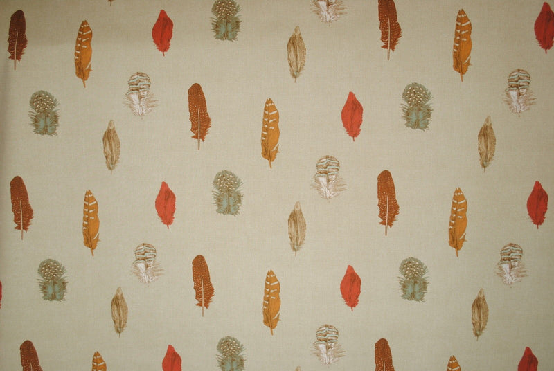 Feathers Burnt Orange 100% Cotton Fabric