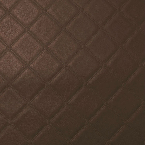 Diamond Trellis Brown Faux Leather Upholstery Vinyl, FR