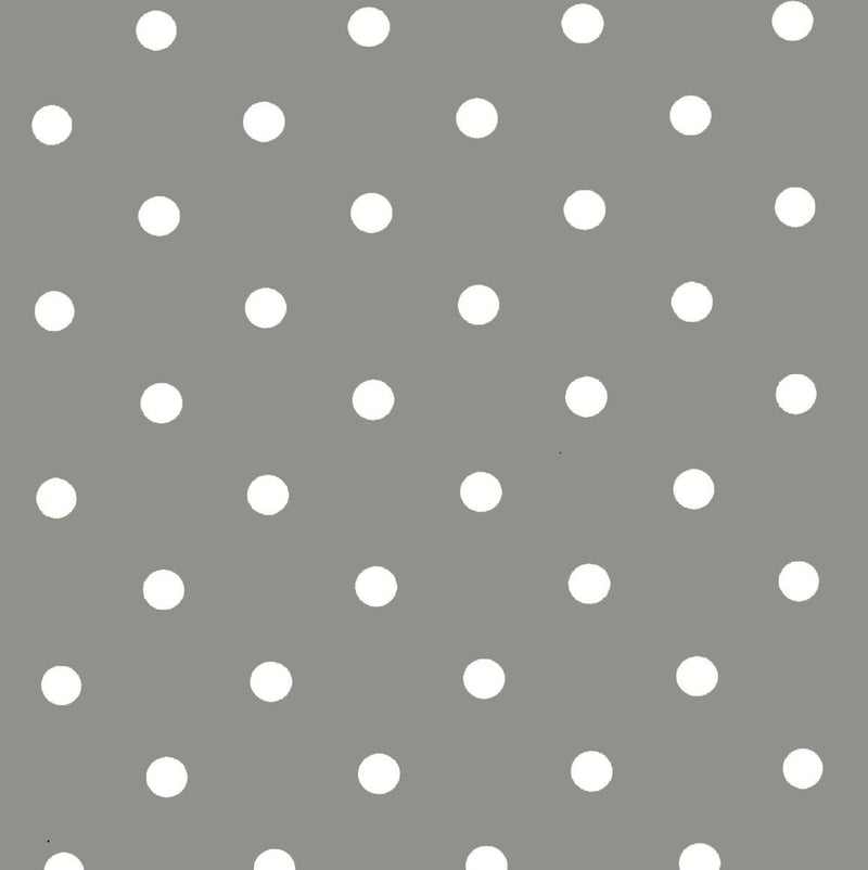 Oval Grey Polka Dotty  Wipe Clean PVC Vinyl Tablecloth  250cm x 140cm