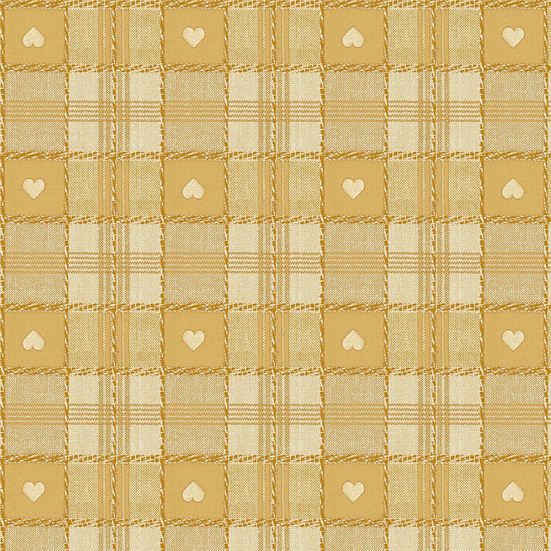 Round Wipe Clean Tablecloth Vinyl PVC 140cm  Ochre Sweetheart Check