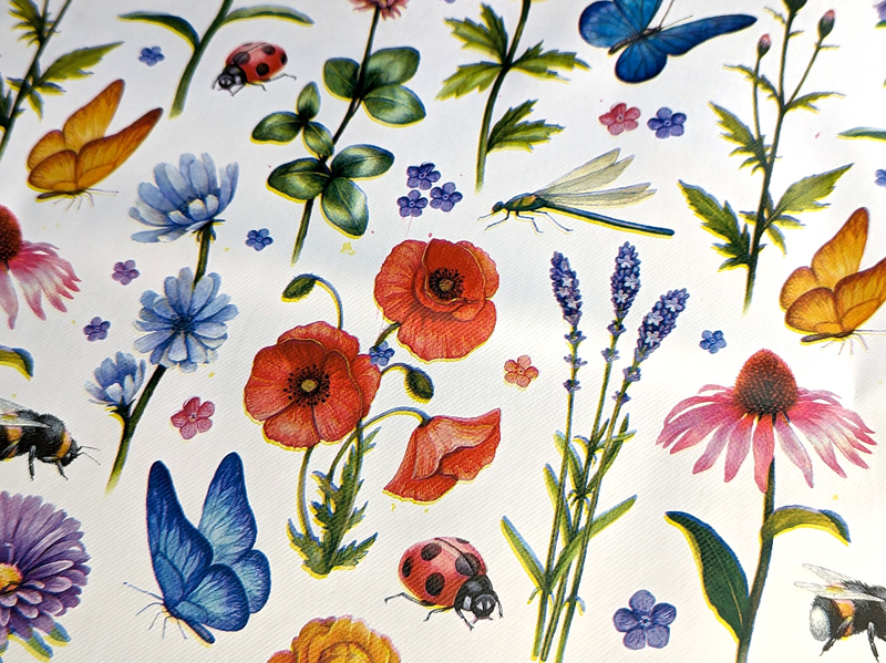 Oval Wildflower Meadow Wipe Clean PVC Vinyl Tablecloth 250cm x 140cm