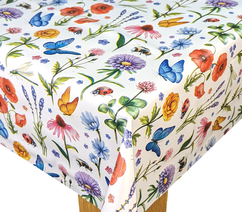 Oval Wildflower Meadow Wipe Clean PVC Vinyl Tablecloth 250cm x 140cm